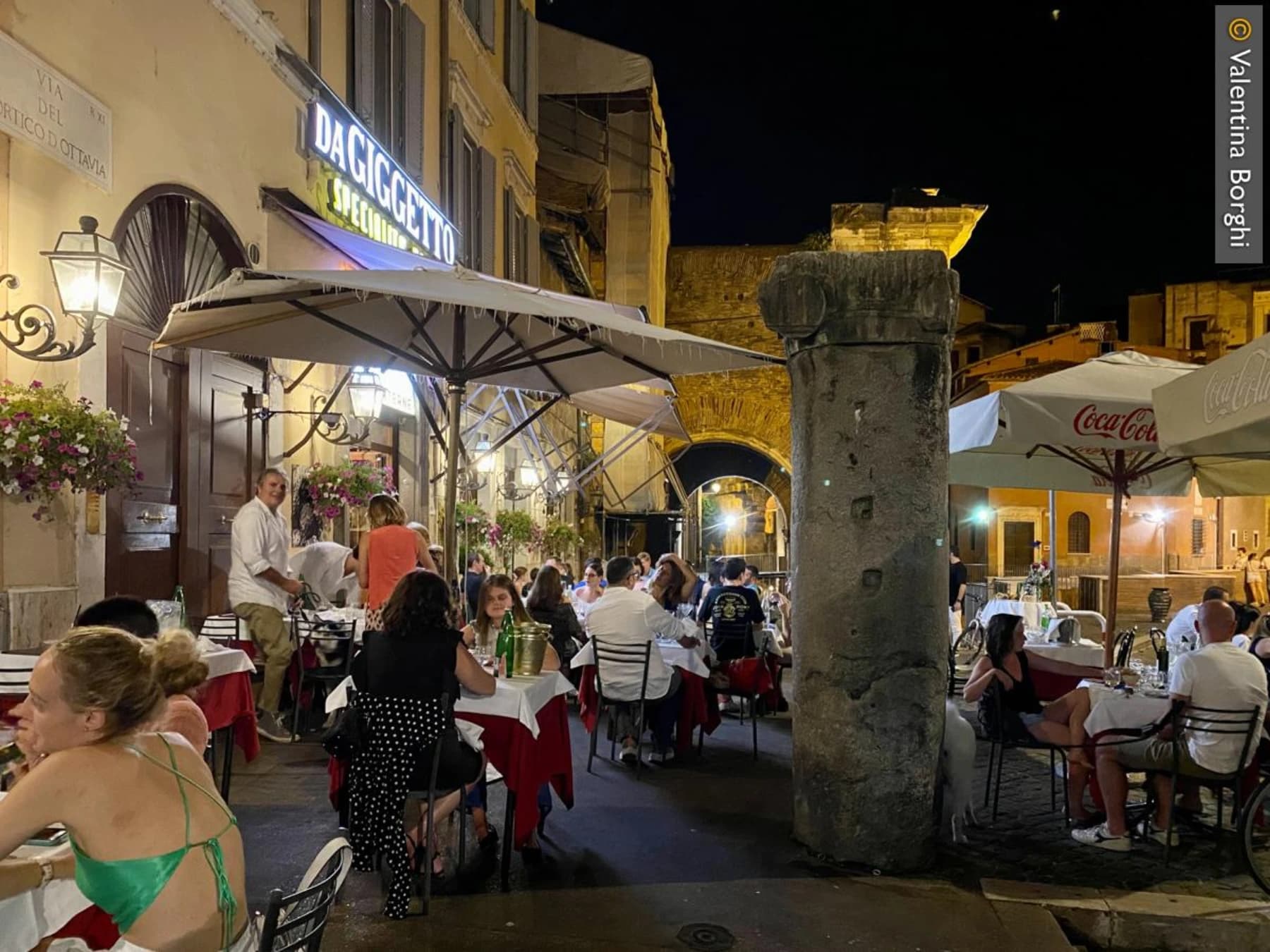 Da Giggetto trattoria at the Portico d'Ottavia in Rome's Jewish Quarter