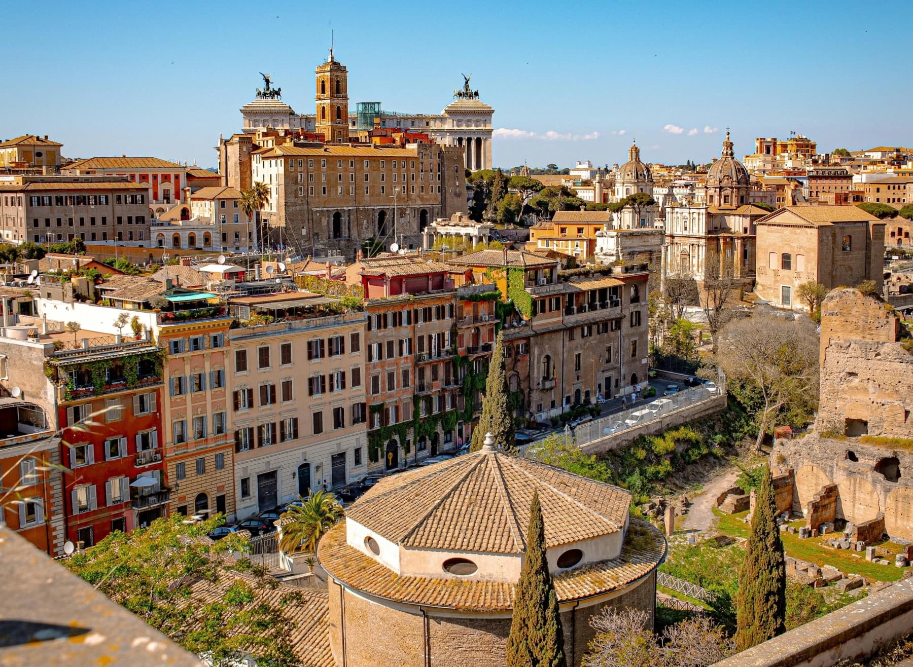Panorama over the rooftops of Rome