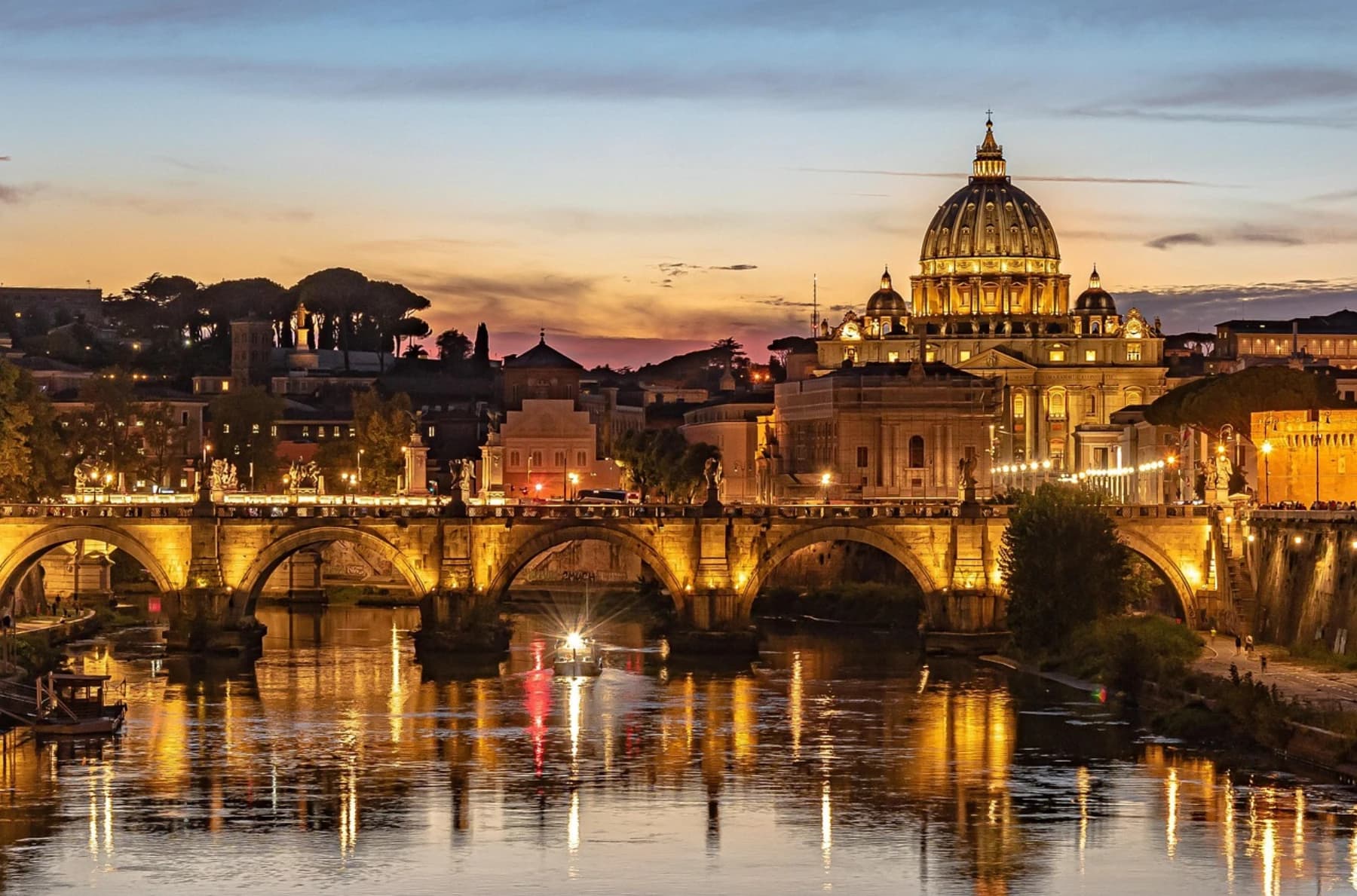 The Tiber river in Rome
